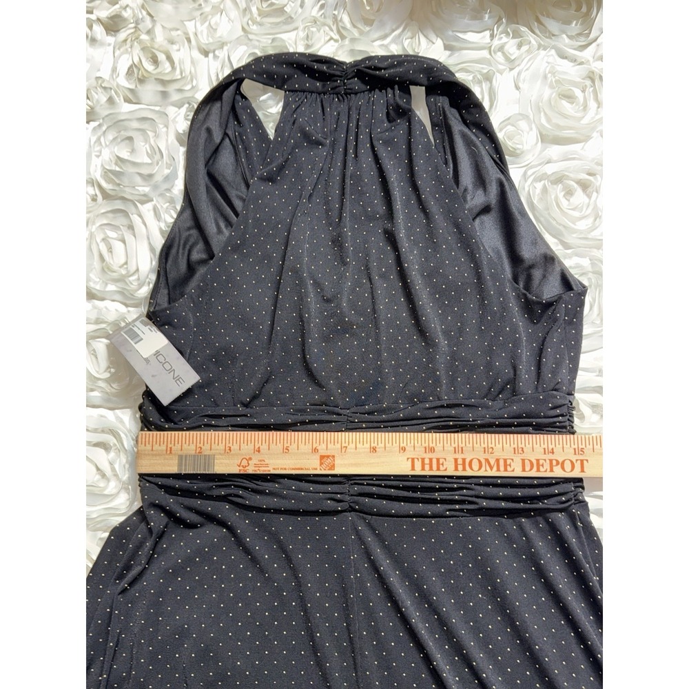 NWT Evan Picone Dress Black with Gold Studs. Calf Length Size 14 - Picture 3 of 5
